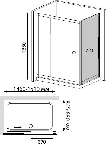 Душевой уголок RGW Classic CL-45 (1460-1510)x900x1850 профиль хром