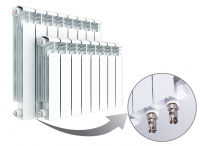 Радиатор алюминиевый секционный Rifar Alum Ventil 500 х 7 секций (подключение нижнее справа)