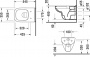 Комплект  Унитаз подвесной Duravit D-code 45700900A1 безободковый + Система инсталляции для унитазов TECE Base NEW с кнопкой смыва