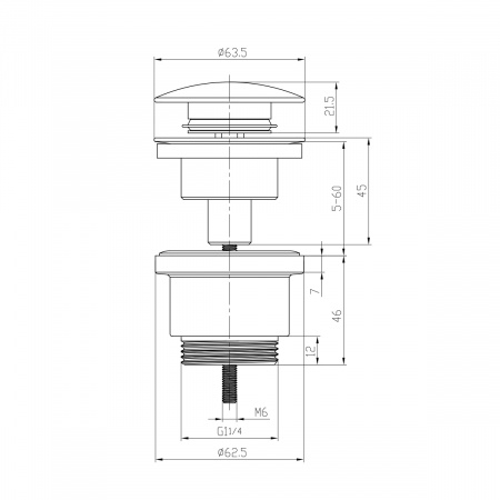 Донный клапан Lemark (LM8500BL)