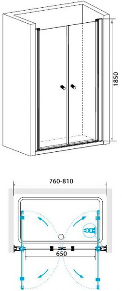 Душевая дверь в нишу RGW Passage PA-04 (760-810)x1850
