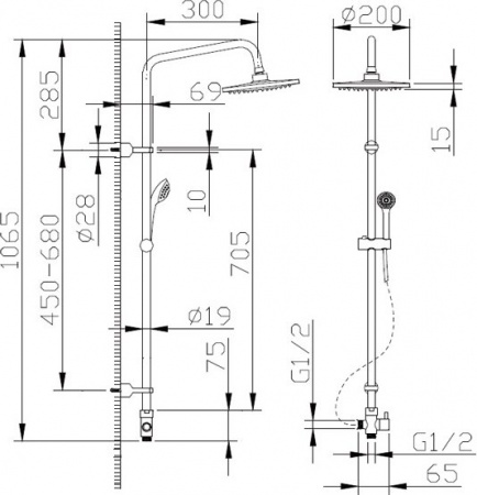 Душевая стойка Bravat Fit D283CP-2-RUS