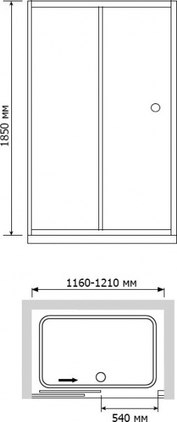 Душевая дверь в нишу RGW Classic CL-12 (1160-1210)x1850