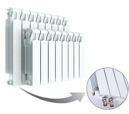 Радиатор биметаллический секционный Rifar Monolit Ventil 500 х 4 секций (подключение нижнее слева)