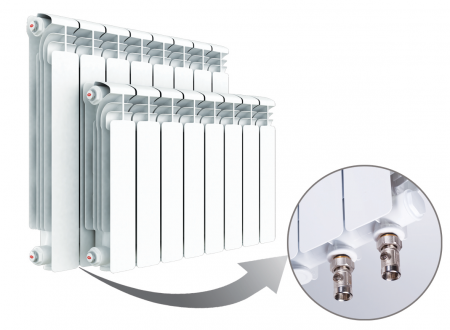 Радиатор алюминиевый секционный Rifar Alum Ventil 350 х 6 секций (подключение нижнее справа)