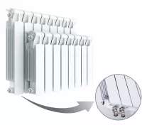 Радиатор биметаллический секционный Rifar Monolit Ventil 350 х 13 секций (подключение нижнее справа)