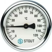 Термометр биметаллический накладной с пружиной Stout (корпус Ø 63 мм)